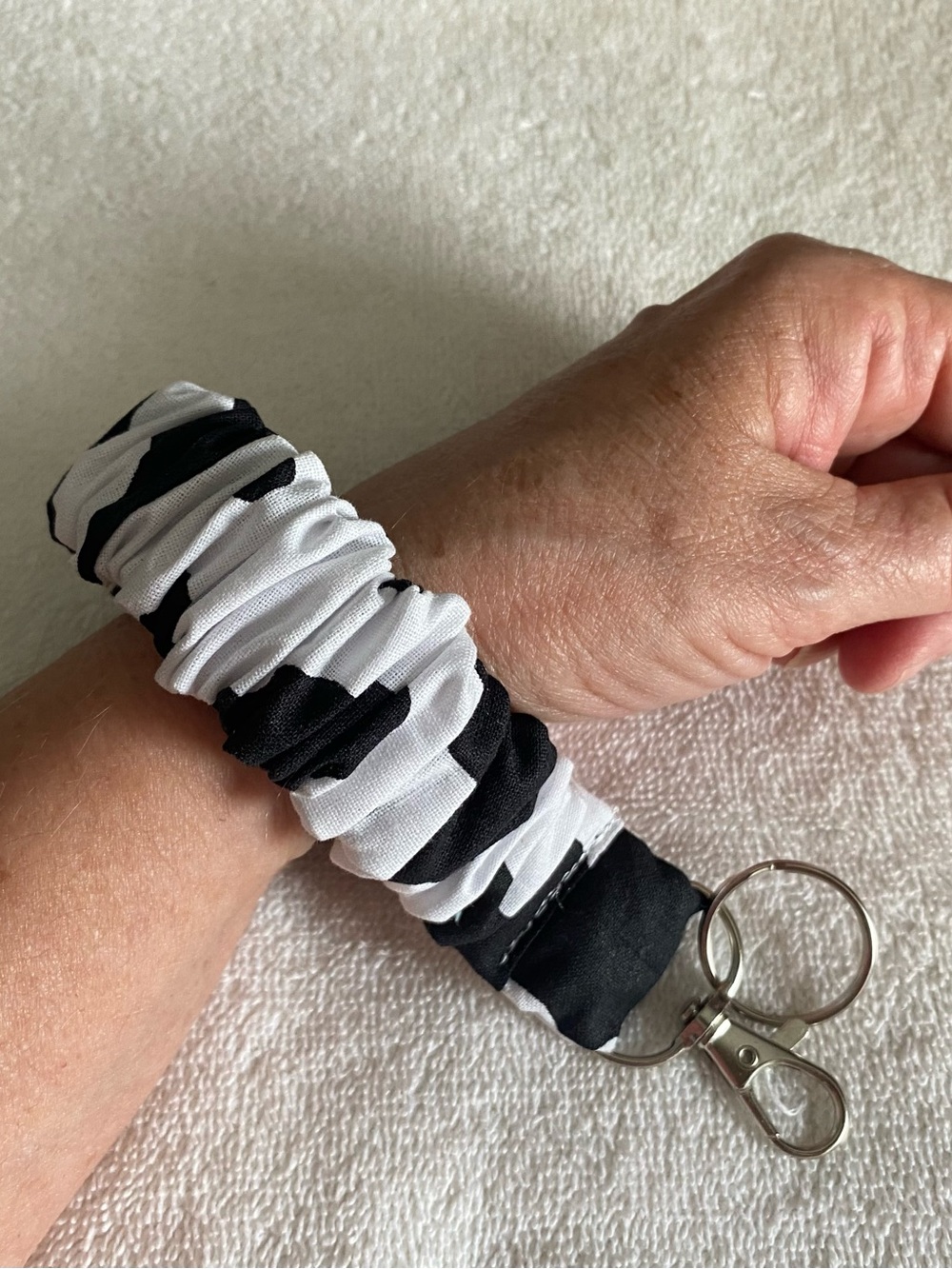 Cow Print Scrunchie Keychain Wristlet